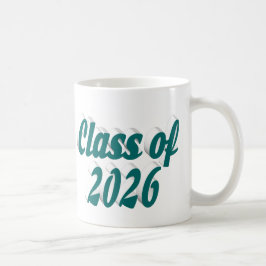 Afgestudeerdenklas van 2026 groene tekst afstudere koffiemok