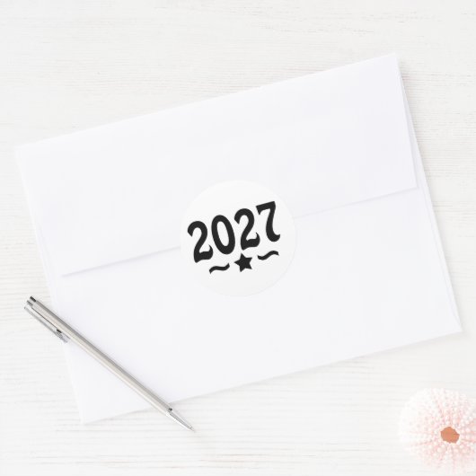 Afgestudeerdenklas van 2027 Afstuderen Ronde Sticker (Envelop)