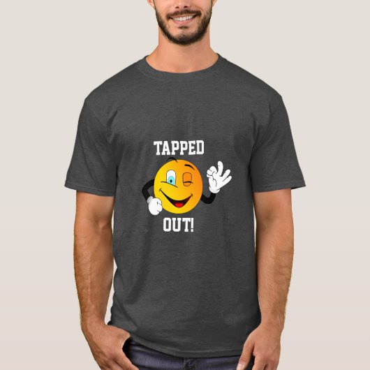 "Afgetapt!" Winking Emoji Cartoon T-shirt (Voorkant)