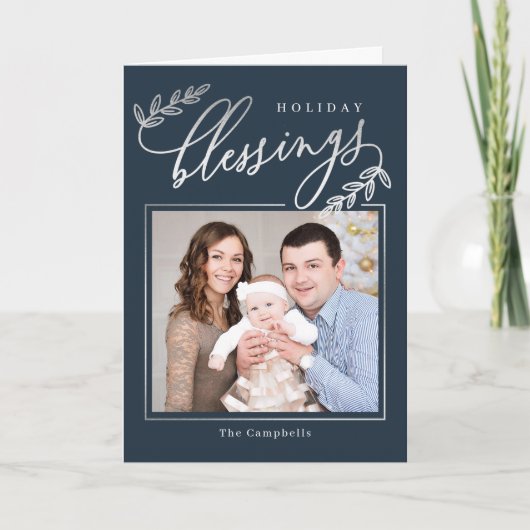 Afgetapte Vakantiedenknefoto-kaart zonder vertakki Feestdagen Kaart (Voorkant)