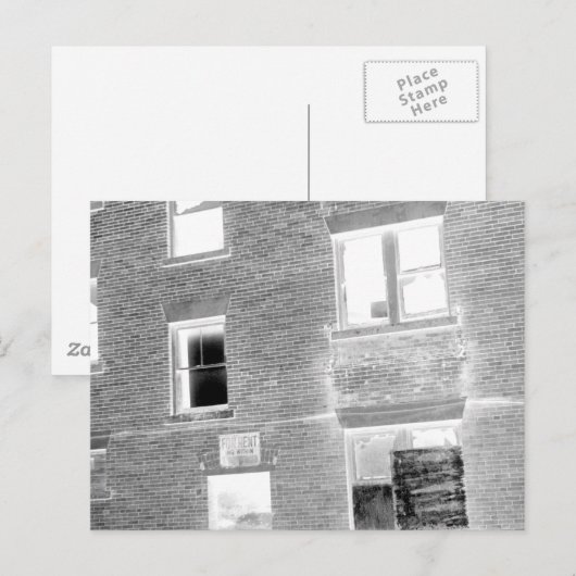 Afgetekend appartement voor huur - negatief briefkaart (Voorkant / Achterkant)