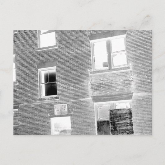 Afgetekend appartement voor huur - negatief briefkaart (Voorkant)