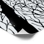 Afgetekende raven in de winterbomen perfect poster (Hoek)