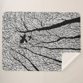 Afgetekende raven in de winterbomen sherpa deken (Voorkant (horizontaal))