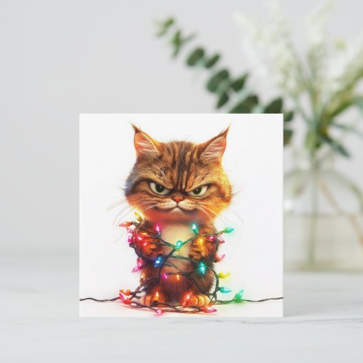 Afgetreden Kerstmopper Feestdagenkaart (Staand voorkant)