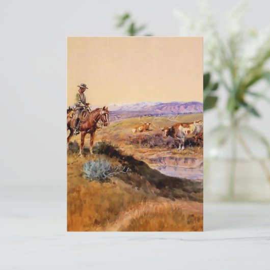 “Afgetuigd” Westerse kunst door Charles M Russell Bedankkaart (Staand voorkant)