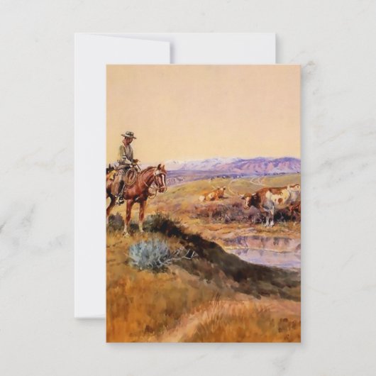 “Afgetuigd” Westerse kunst van Charles M Russell Bedankkaart (Voorkant)