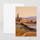 “Afgetuigd” Westerse kunst van Charles M Russell Bedankkaart (Voorkant / Achterkant)