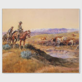 “Afgetuigd” Westerse kunst van Charles M Russell Cadeaupapier (Vlak)