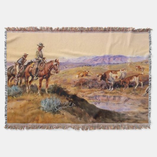 “Afgetuigd” Westerse kunst van Charles M Russell Deken (Voorkant)