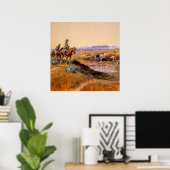 “Afgetuigd” Westerse kunst van Charles M Russell Poster (Thuiskantoor)