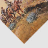 “Afgetuigd” Westerse kunst van Charles M Russell Tissuepapier (Detail)
