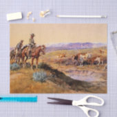 “Afgetuigd” Westerse kunst van Charles M Russell Tissuepapier (Craft)
