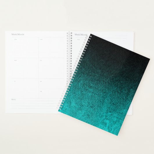 Afgevallen kleur en zwart glitterverloop planner (Display)