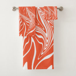 Afgevarieerd - Oranje en wit Bad Handdoek