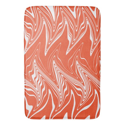 Afgevarieerd - Oranje en wit Badmat (Voorkant Verticaal)