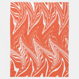 Afgevarieerd - Oranje en wit Fleece Deken