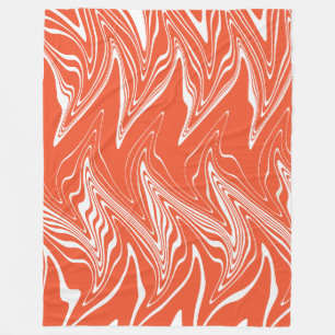 Afgevarieerd - Oranje en wit Fleece Deken
