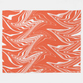 Afgevarieerd - Oranje en wit Fleece Deken (Voorkant (Horizontaal))