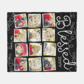 Afgevat jaar in Afbeeldingen 12 Foto Collage Black Fleece Deken (Voorkant (Horizontaal))