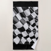 Afgeveegde vlagbediende handdoek voor autoraces. (Voorkant)