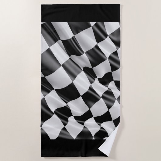 Afgeveegde vlagbediende handdoek voor autoraces. (Voorkant)