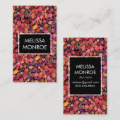 Afgevloeide bladeren, waterverf visitekaartje (Voorkant / Achterkant)