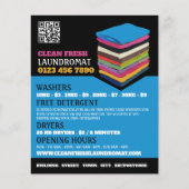 Afgevouwen kleding, wasgoed, reinigingsdiensten flyer (Voorkant)