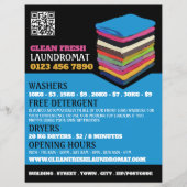Afgevouwen kleding, wasgoed, reinigingsdiensten flyer (Voorkant)