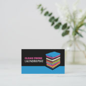 Afgevouwen kleding, wasgoed, reinigingsdiensten visitekaartje (Staand voorkant)