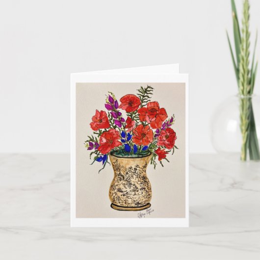 Afgevouwen notitiekaart origineel schilderij van r (Voorkant)