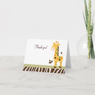 Afgevouwen Oerwoud Giraffe Dank u wel Bedankkaart