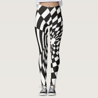Afgevuurd controlecord in zwart-wit leggings