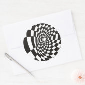 Afgevuurd controlecord in zwart-wit ronde sticker (Envelop)