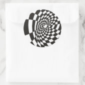 Afgevuurd controlecord in zwart-wit ronde sticker (Tas)