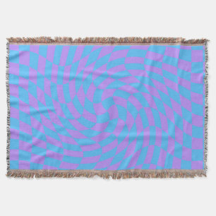 Afgevuurde Bleek-Blauwe en Lavender Checker Deken