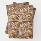 afgewerkt koffiepartijpatroon inpakpapier vel (In situ)