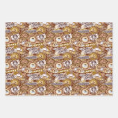 afgewerkt koffiepartijpatroon inpakpapier vel (Voorkant)