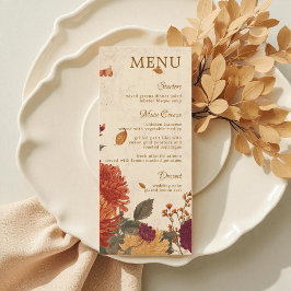 Afgewerkte border rurale boho herfst bloemige brui menu