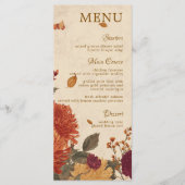 Afgewerkte border rurale boho herfst bloemige brui menu (Voorkant)