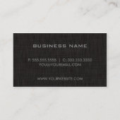 Afgewerkte Monogram BLACK Linnen textuur- Visitekaartje (Achterkant)