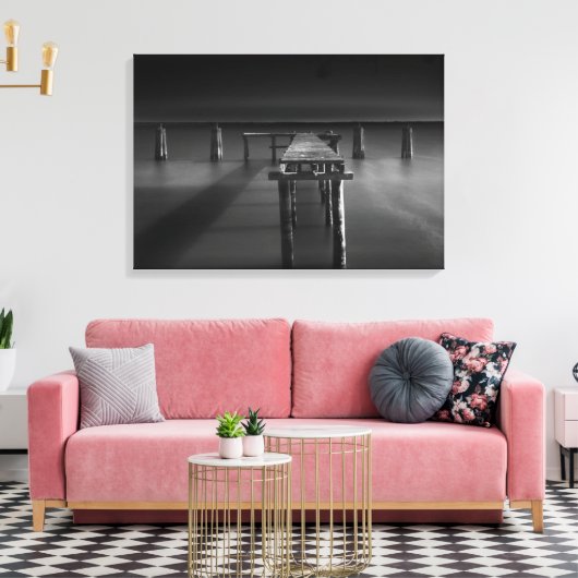 Afgewezen dok op het monroemmeer canvas afdruk (Insitu (Woonkamer))