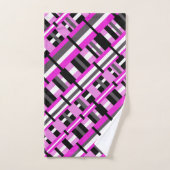 Afgezet in roze, zwart en grijs diagonaal bad handdoek (Handdoek)