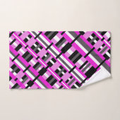 Afgezet in roze, zwart en grijs diagonaal bad handdoek (Handdoek)