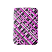 Afgezet in roze, zwart en grijs diagonaal badmat (Voorkant Verticaal)