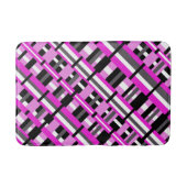Afgezet in roze, zwart en grijs diagonaal badmat (Voorkant)