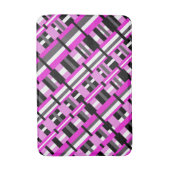 Afgezet in roze, zwart en grijs diagonaal badmat (Voorkant Verticaal)