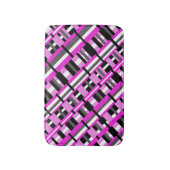 Afgezet in roze, zwart en grijs diagonaal badmat (Voorkant Verticaal)