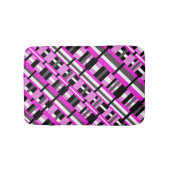 Afgezet in roze, zwart en grijs diagonaal badmat (Voorkant)