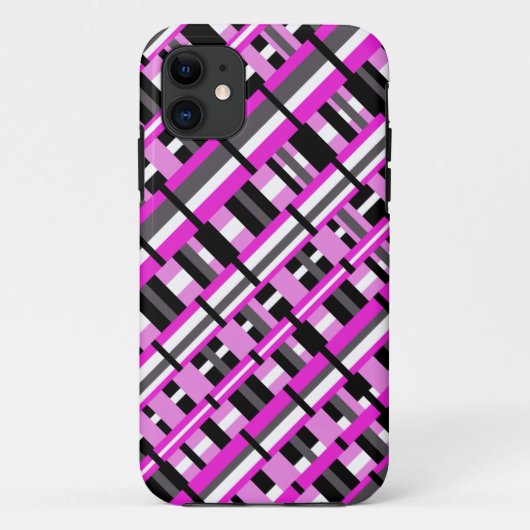 Afgezet in roze, zwart en grijs diagonaal Case-Mate iPhone case (Achterkant)